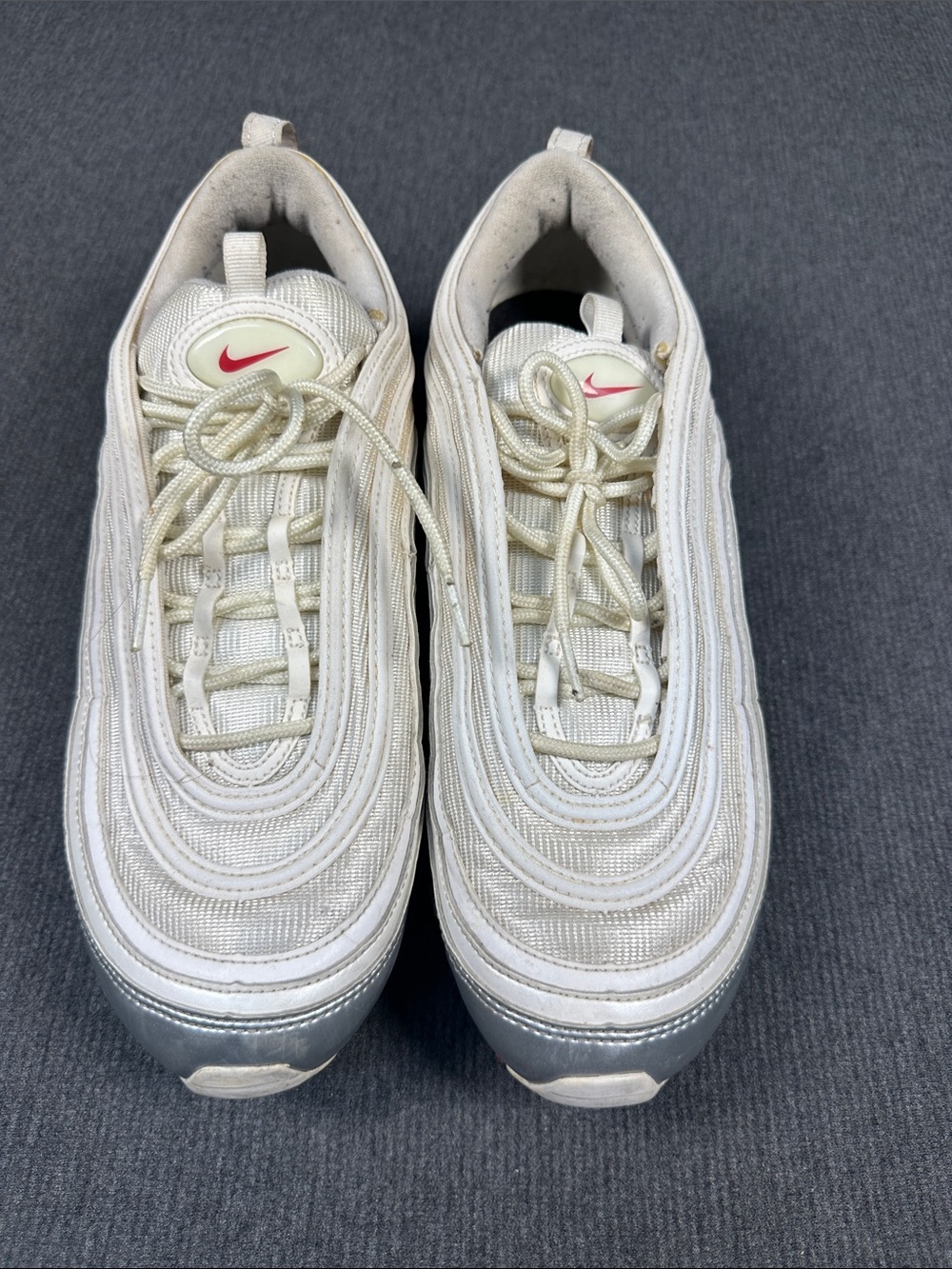 Nike Air Max 97 Silver White Red 2018 Men’s Size 12 Athletic Shoe Sneaker